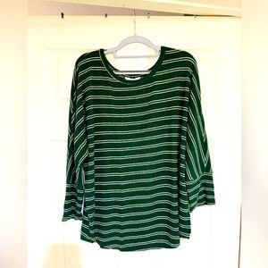 Market & Spruce sweater.  Green with white stripes